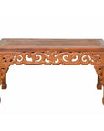 Thai Teak Wood Side Table with Cloud Carved Apron and Horse Hoof Feet-1. Asian & Chinese Furniture, Art, Antiques, Vintage Home Décor for sale at FEA Home