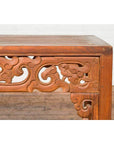 Thai Teak Wood Side Table with Cloud Carved Apron and Horse Hoof Feet-11. Asian & Chinese Furniture, Art, Antiques, Vintage Home Décor for sale at FEA Home