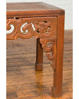 Thai Teak Wood Side Table with Cloud Carved Apron and Horse Hoof Feet-13. Asian & Chinese Furniture, Art, Antiques, Vintage Home Décor for sale at FEA Home