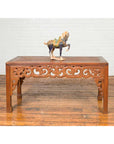 Thai Teak Wood Side Table with Cloud Carved Apron and Horse Hoof Feet-4. Asian & Chinese Furniture, Art, Antiques, Vintage Home Décor for sale at FEA Home
