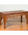 Thai Teak Wood Side Table with Cloud Carved Apron and Horse Hoof Feet-2. Asian & Chinese Furniture, Art, Antiques, Vintage Home Décor for sale at FEA Home