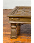 Indian Geometric Top Brass Sheathing Window Grate Made into a Coffee Table-13. Asian & Chinese Furniture, Art, Antiques, Vintage Home Décor for sale at FEA Home