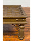 Indian Geometric Top Brass Sheathing Window Grate Made into a Coffee Table-14. Asian & Chinese Furniture, Art, Antiques, Vintage Home Décor for sale at FEA Home