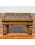 Indian Geometric Top Brass Sheathing Window Grate Made into a Coffee Table-7. Asian & Chinese Furniture, Art, Antiques, Vintage Home Décor for sale at FEA Home
