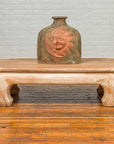 Vintage Thai Teak Oval Top Coffee Table with Whitewash Finish and Chow Legs-3. Asian & Chinese Furniture, Art, Antiques, Vintage Home Décor for sale at FEA Home