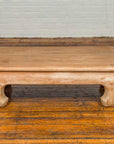 Vintage Thai Teak Oval Top Coffee Table with Whitewash Finish and Chow Legs-5. Asian & Chinese Furniture, Art, Antiques, Vintage Home Décor for sale at FEA Home
