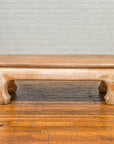 Vintage Thai Teak Oval Top Coffee Table with Whitewash Finish and Chow Legs-10. Asian & Chinese Furniture, Art, Antiques, Vintage Home Décor for sale at FEA Home