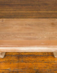 Vintage Thai Teak Oval Top Coffee Table with Whitewash Finish and Chow Legs-4. Asian & Chinese Furniture, Art, Antiques, Vintage Home Décor for sale at FEA Home