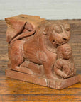 Indian 18th Century Teak Guardian Lion Carving with Traces of Original Paint-2. Asian & Chinese Furniture, Art, Antiques, Vintage Home Décor for sale at FEA Home