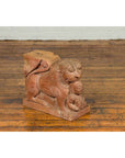Indian 18th Century Teak Guardian Lion Carving with Traces of Original Paint-4. Asian & Chinese Furniture, Art, Antiques, Vintage Home Décor for sale at FEA Home