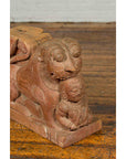 Indian 18th Century Teak Guardian Lion Carving with Traces of Original Paint-5. Asian & Chinese Furniture, Art, Antiques, Vintage Home Décor for sale at FEA Home