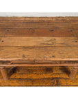 Rustic Indian Sheesham Wood Coffee Table with Nailhead Design and Baluster Legs-10. Asian & Chinese Furniture, Art, Antiques, Vintage Home Décor for sale at FEA Home