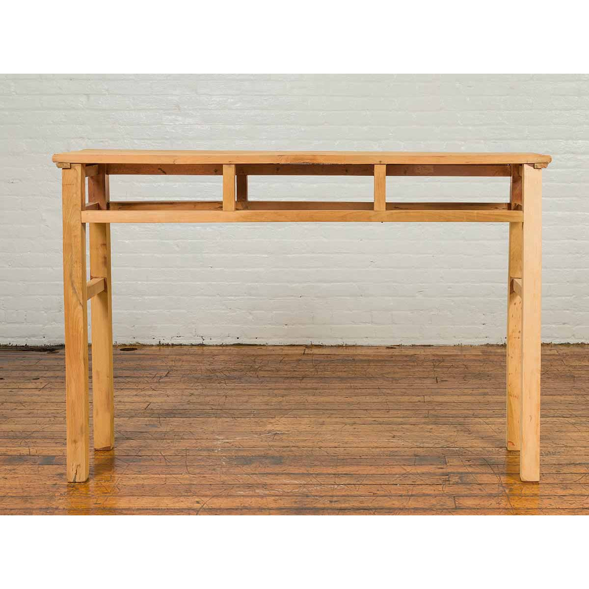 Chinese Qing Dynasty Wooden Console Table with Pillar-Shaped Strut Motifs-3. Asian &amp; Chinese Furniture, Art, Antiques, Vintage Home Décor for sale at FEA Home