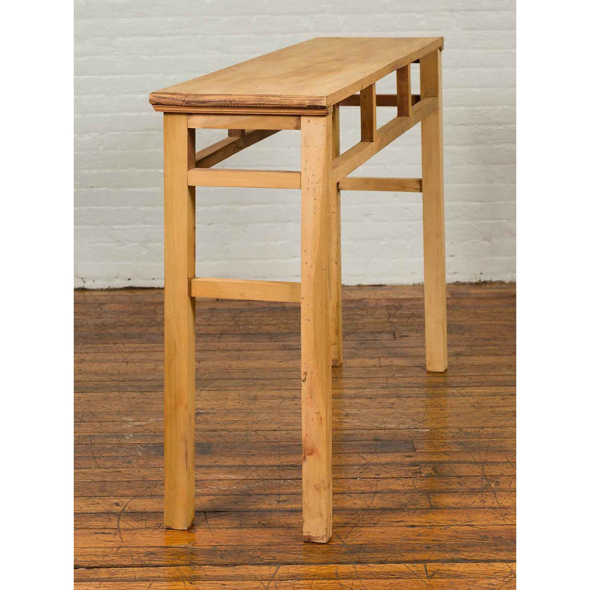 Chinese Qing Dynasty Wooden Console Table with Pillar-Shaped Strut Motifs-6. Asian &amp; Chinese Furniture, Art, Antiques, Vintage Home Décor for sale at FEA Home