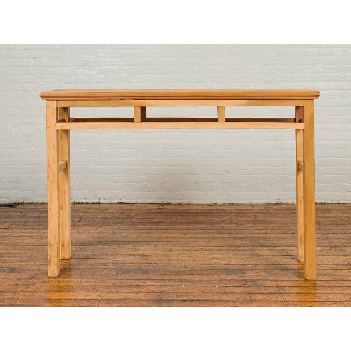 Chinese Qing Dynasty Wooden Console Table with Pillar-Shaped Strut Motifs-4. Asian &amp; Chinese Furniture, Art, Antiques, Vintage Home Décor for sale at FEA Home