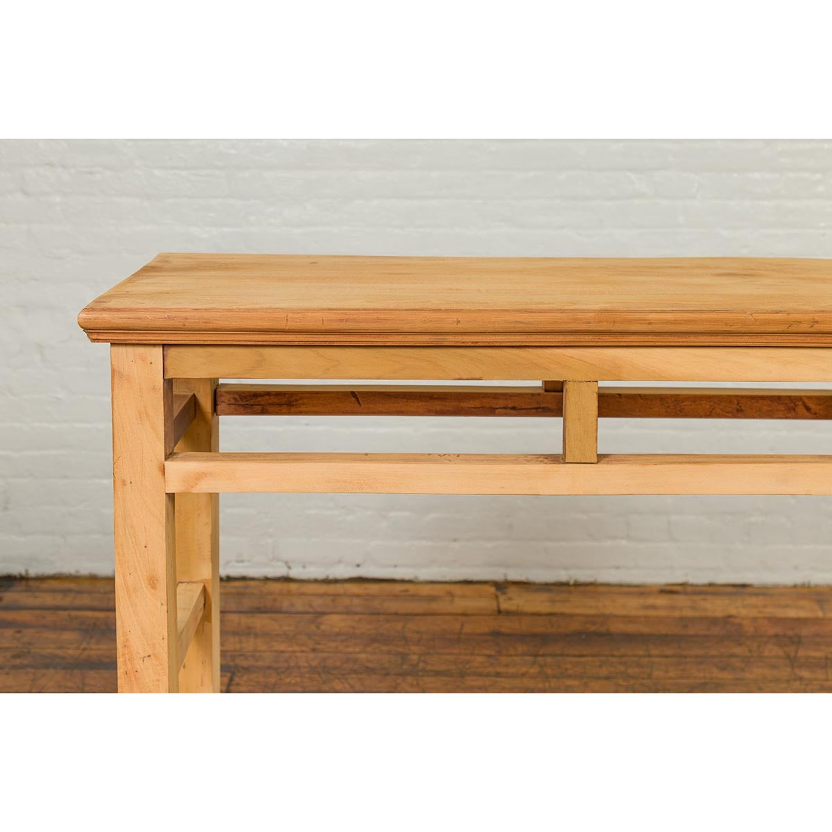 Chinese Qing Dynasty Wooden Console Table with Pillar-Shaped Strut Motifs-8. Asian &amp; Chinese Furniture, Art, Antiques, Vintage Home Décor for sale at FEA Home