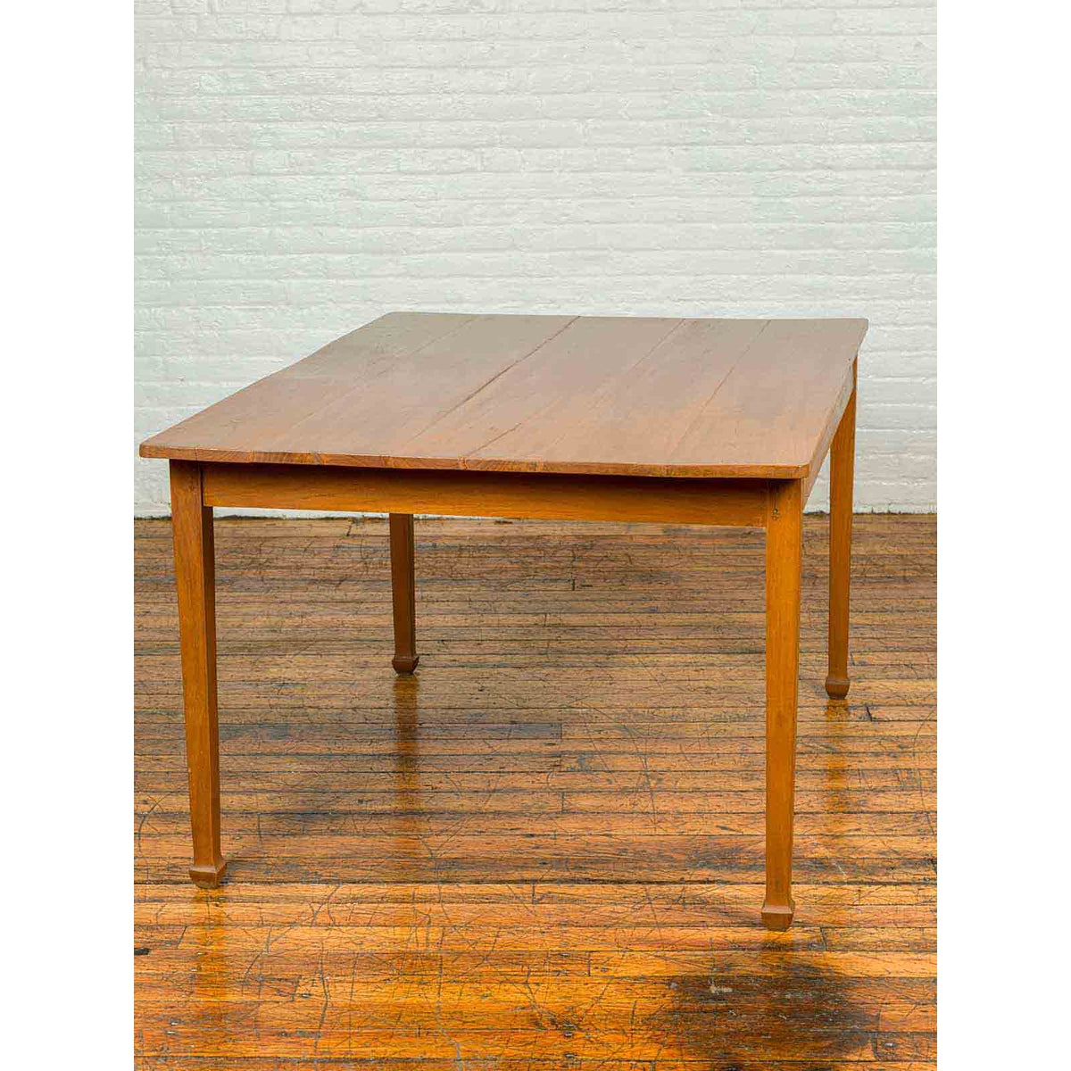 Vintage Chinese Dining Table with Simple Classical Design and Spade Feet-6. Asian &amp; Chinese Furniture, Art, Antiques, Vintage Home Décor for sale at FEA Home