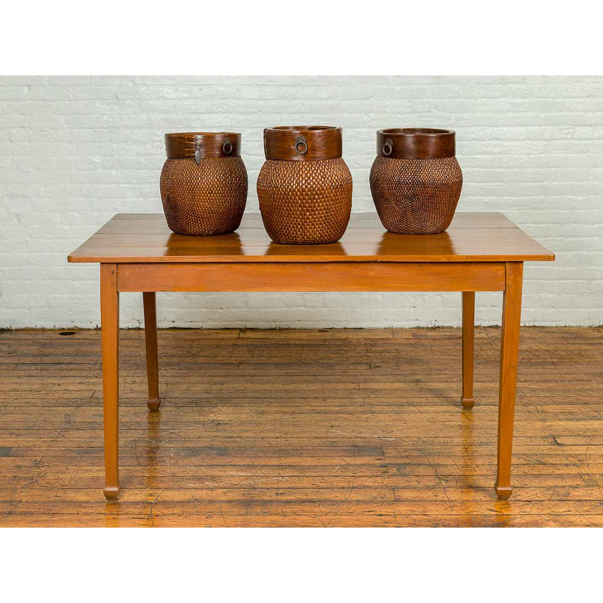 Vintage Chinese Dining Table with Simple Classical Design and Spade Feet-3. Asian &amp; Chinese Furniture, Art, Antiques, Vintage Home Décor for sale at FEA Home