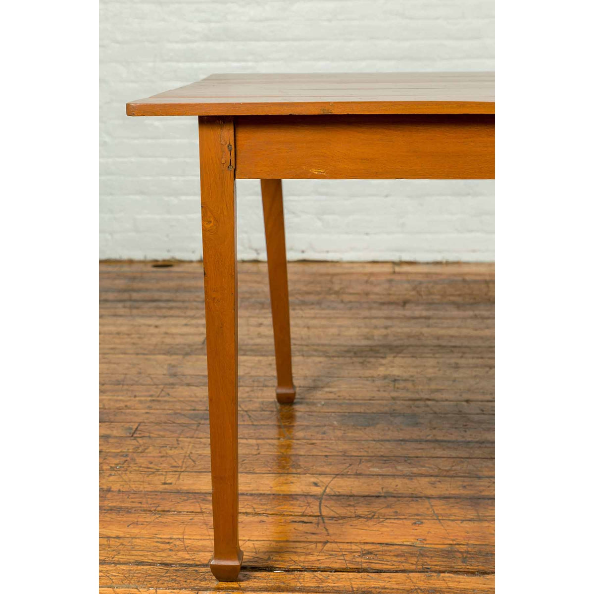 Vintage Chinese Dining Table with Simple Classical Design and Spade Feet-9. Asian &amp; Chinese Furniture, Art, Antiques, Vintage Home Décor for sale at FEA Home