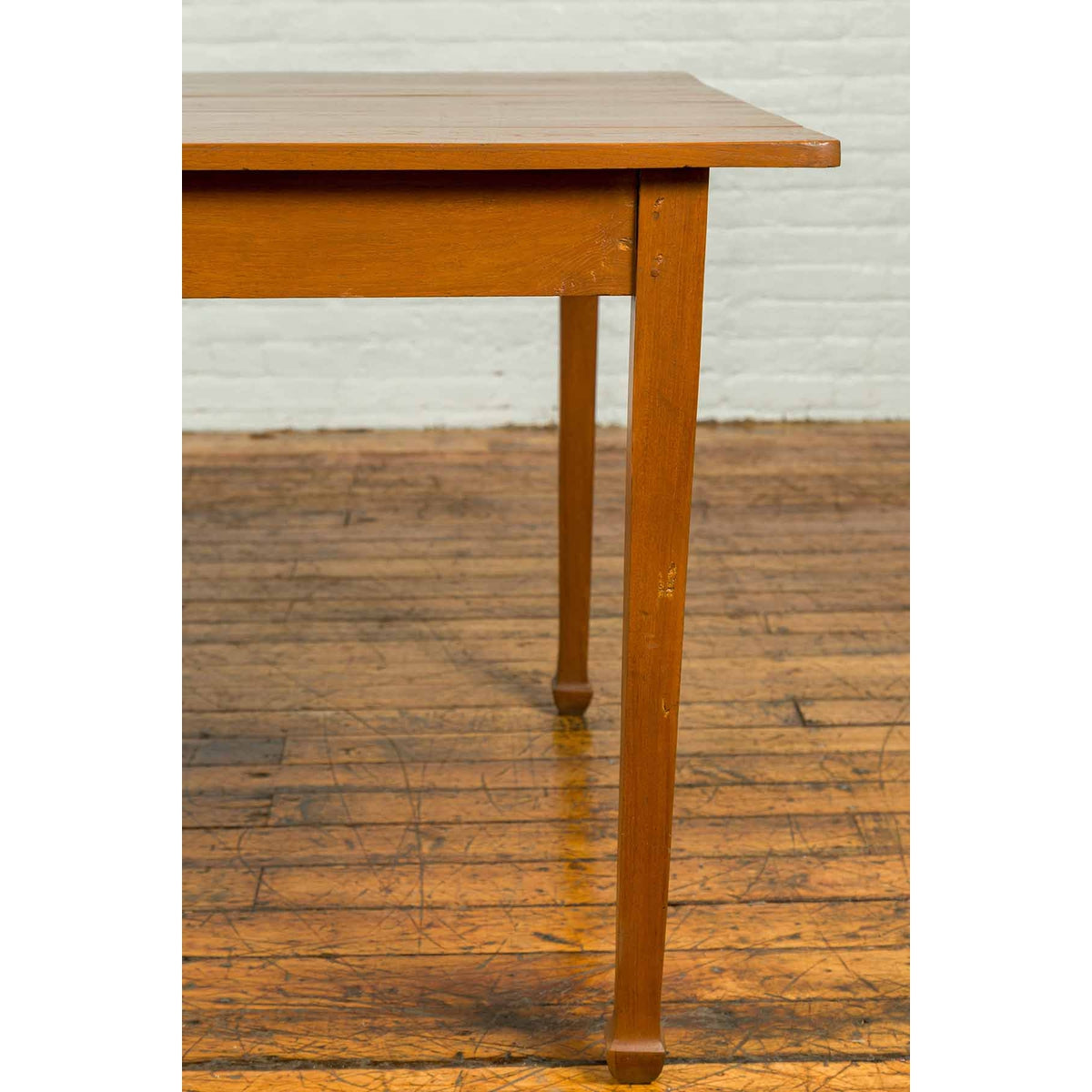Vintage Chinese Dining Table with Simple Classical Design and Spade Feet-10. Asian &amp; Chinese Furniture, Art, Antiques, Vintage Home Décor for sale at FEA Home