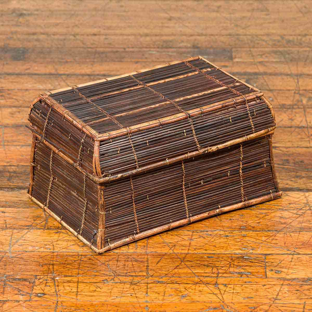 Vintage Banana Leaf Covered and Bamboo Farmer's Basket from the Philippines-2. Asian & Chinese Furniture, Art, Antiques, Vintage Home Décor for sale at FEA Home