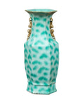 Vintage Chinese Turquoise Vase with Spotted Design and Hexagonal Neck-1. Asian & Chinese Furniture, Art, Antiques, Vintage Home Décor for sale at FEA Home