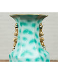 Vintage Chinese Turquoise Vase with Spotted Design and Hexagonal Neck-7. Asian & Chinese Furniture, Art, Antiques, Vintage Home Décor for sale at FEA Home