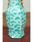 Vintage Chinese Turquoise Vase with Spotted Design and Hexagonal Neck-9. Asian & Chinese Furniture, Art, Antiques, Vintage Home Décor for sale at FEA Home