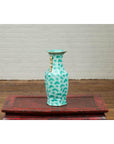 Vintage Chinese Turquoise Vase with Spotted Design and Hexagonal Neck-5. Asian & Chinese Furniture, Art, Antiques, Vintage Home Décor for sale at FEA Home