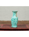 Vintage Chinese Turquoise Vase with Spotted Design and Hexagonal Neck-6. Asian & Chinese Furniture, Art, Antiques, Vintage Home Décor for sale at FEA Home