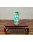 Vintage Chinese Turquoise Vase with Spotted Design and Hexagonal Neck-3. Asian & Chinese Furniture, Art, Antiques, Vintage Home Décor for sale at FEA Home