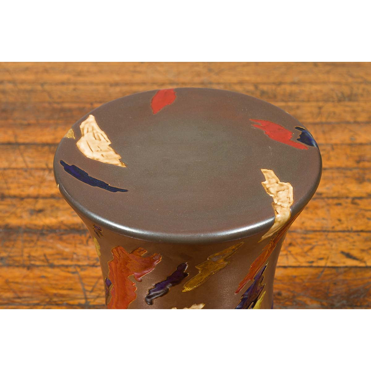 Chinese Contemporary Artisan Glazed and Hand Painted Curving Garden Seat-5. Asian &amp; Chinese Furniture, Art, Antiques, Vintage Home Décor for sale at FEA Home