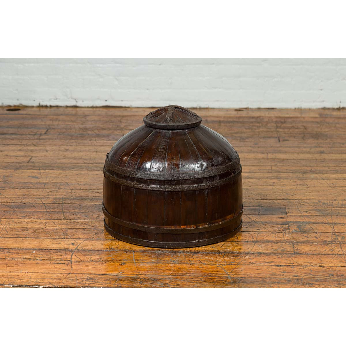 Chinese Antique Decorative Wooden Cover with Unusual Shape and Dark Patina-10. Asian &amp; Chinese Furniture, Art, Antiques, Vintage Home Décor for sale at FEA Home