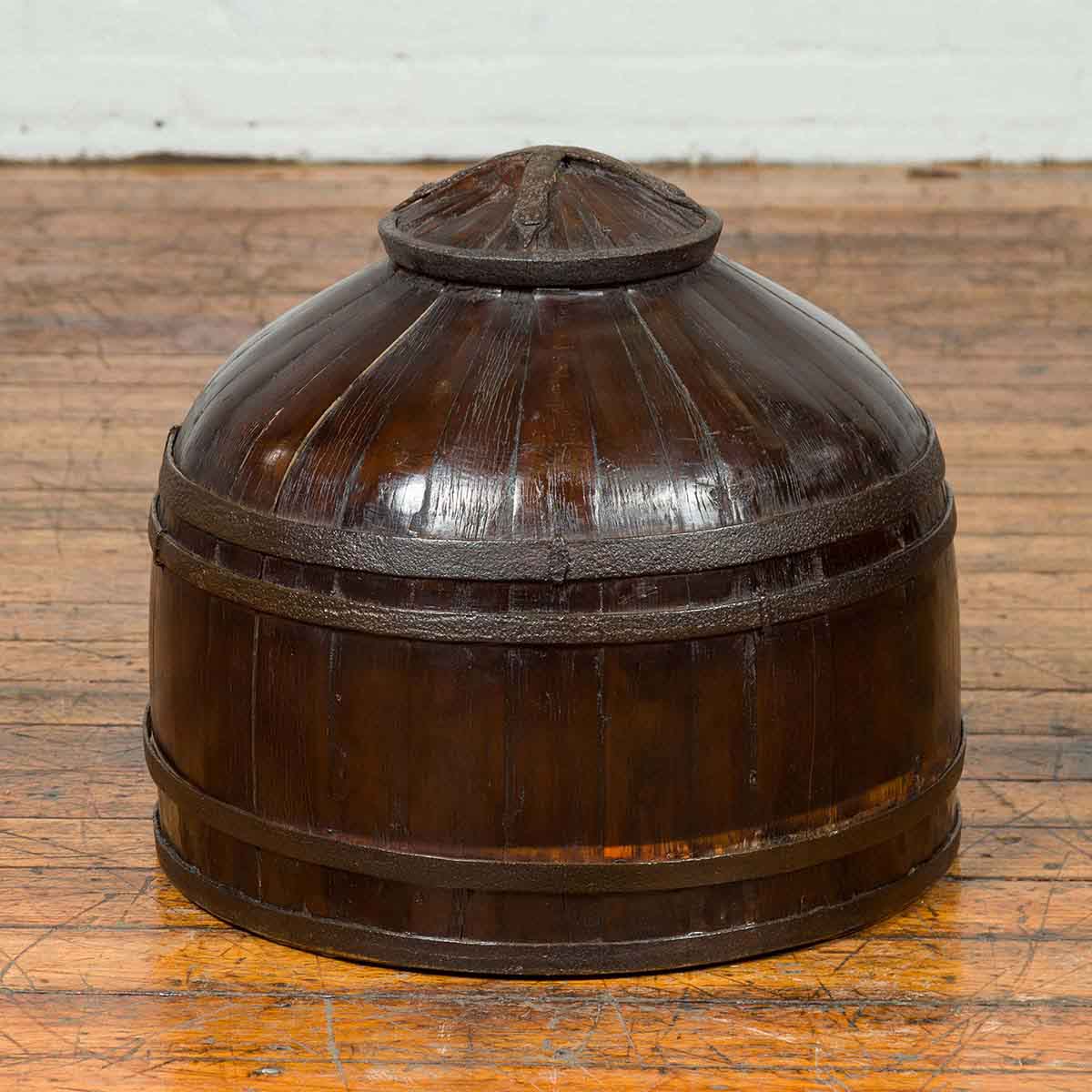 Chinese Antique Decorative Wooden Cover with Unusual Shape and Dark Patina-2. Asian & Chinese Furniture, Art, Antiques, Vintage Home Décor for sale at FEA Home