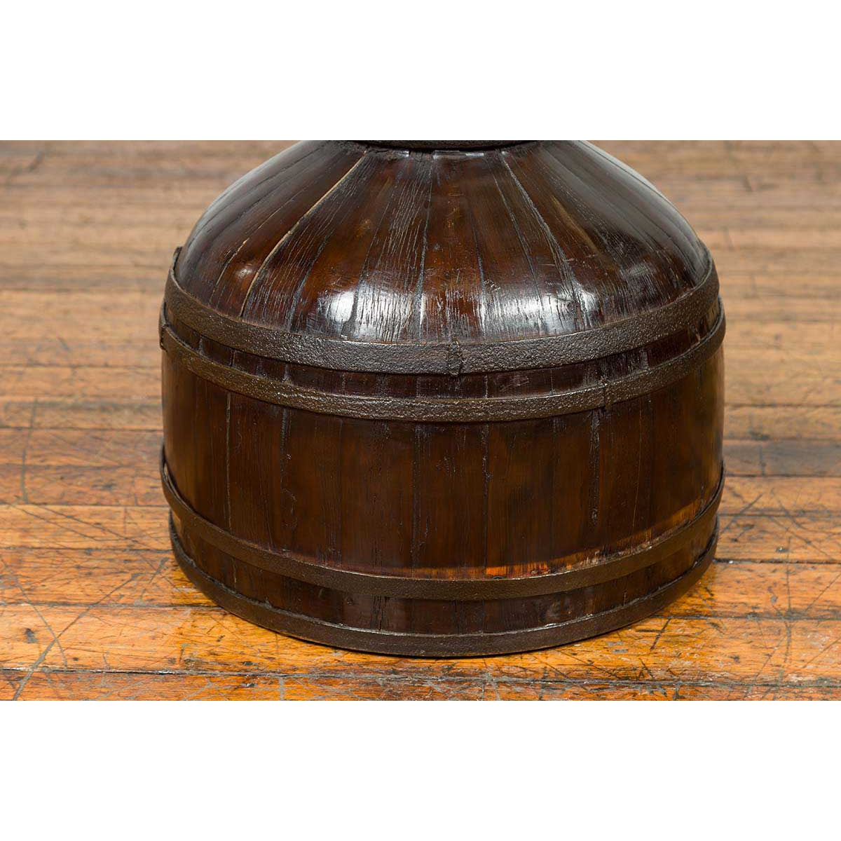 Chinese Antique Decorative Wooden Cover with Unusual Shape and Dark Patina-5. Asian &amp; Chinese Furniture, Art, Antiques, Vintage Home Décor for sale at FEA Home