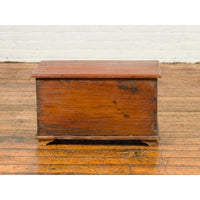 Indonesian Vintage Wooden Blanket Chest with Carved Foliage and Floral Motifs