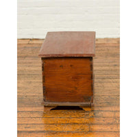 Indonesian Vintage Wooden Blanket Chest with Carved Foliage and Floral Motifs