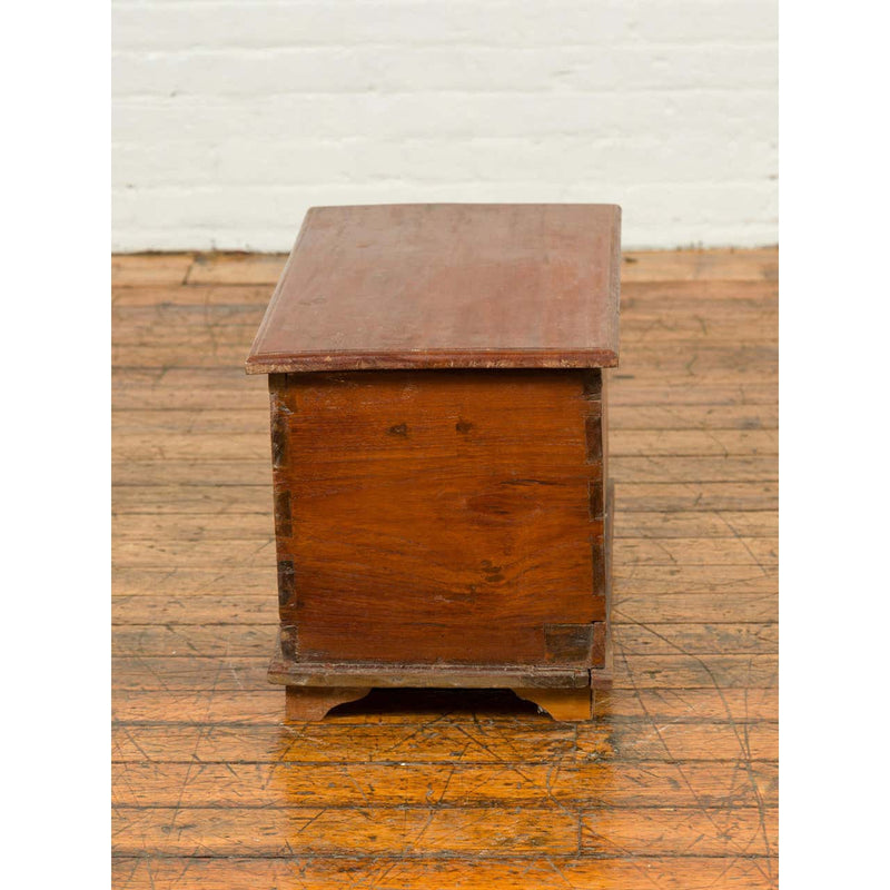 Indonesian Vintage Wooden Blanket Chest with Carved Foliage and Floral Motifs-YN6798-11. Asian & Chinese Furniture, Art, Antiques, Vintage Home Décor for sale at FEA Home