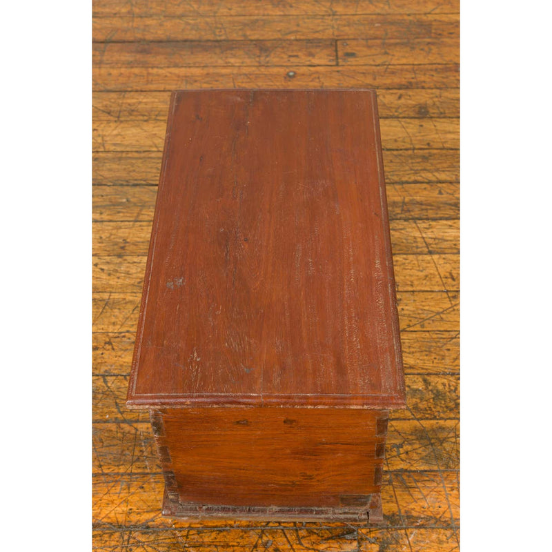 Indonesian Vintage Wooden Blanket Chest with Carved Foliage and Floral Motifs-YN6798-13. Asian & Chinese Furniture, Art, Antiques, Vintage Home Décor for sale at FEA Home