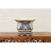 Chinese Hexagonal Planter with Hand Painted Courtyard Scenes Depicting Maidens