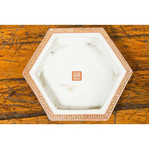 Chinese Hexagonal Planter with Hand Painted Courtyard Scenes Depicting Maidens-YN6810-11. Asian & Chinese Furniture, Art, Antiques, Vintage Home Décor for sale at FEA Home