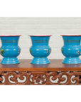 Blue Vases with Painted Floral and Butterfly Decor and Metal from Czechoslovakia-14. Asian & Chinese Furniture, Art, Antiques, Vintage Home Décor for sale at FEA Home