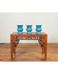 Blue Vases with Painted Floral and Butterfly Decor and Metal from Czechoslovakia-3. Asian & Chinese Furniture, Art, Antiques, Vintage Home Décor for sale at FEA Home