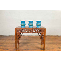 Blue Vases with Painted Floral and Butterfly Decor and Metal from Czechoslovakia