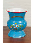 Blue Vases with Painted Floral and Butterfly Decor and Metal from Czechoslovakia-7. Asian & Chinese Furniture, Art, Antiques, Vintage Home Décor for sale at FEA Home