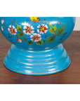 Blue Vases with Painted Floral and Butterfly Decor and Metal from Czechoslovakia-9. Asian & Chinese Furniture, Art, Antiques, Vintage Home Décor for sale at FEA Home