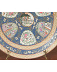 Large Chinese Rose Medallion Hand Painted Porcelain Platter with Court Scenes-7. Asian & Chinese Furniture, Art, Antiques, Vintage Home Décor for sale at FEA Home