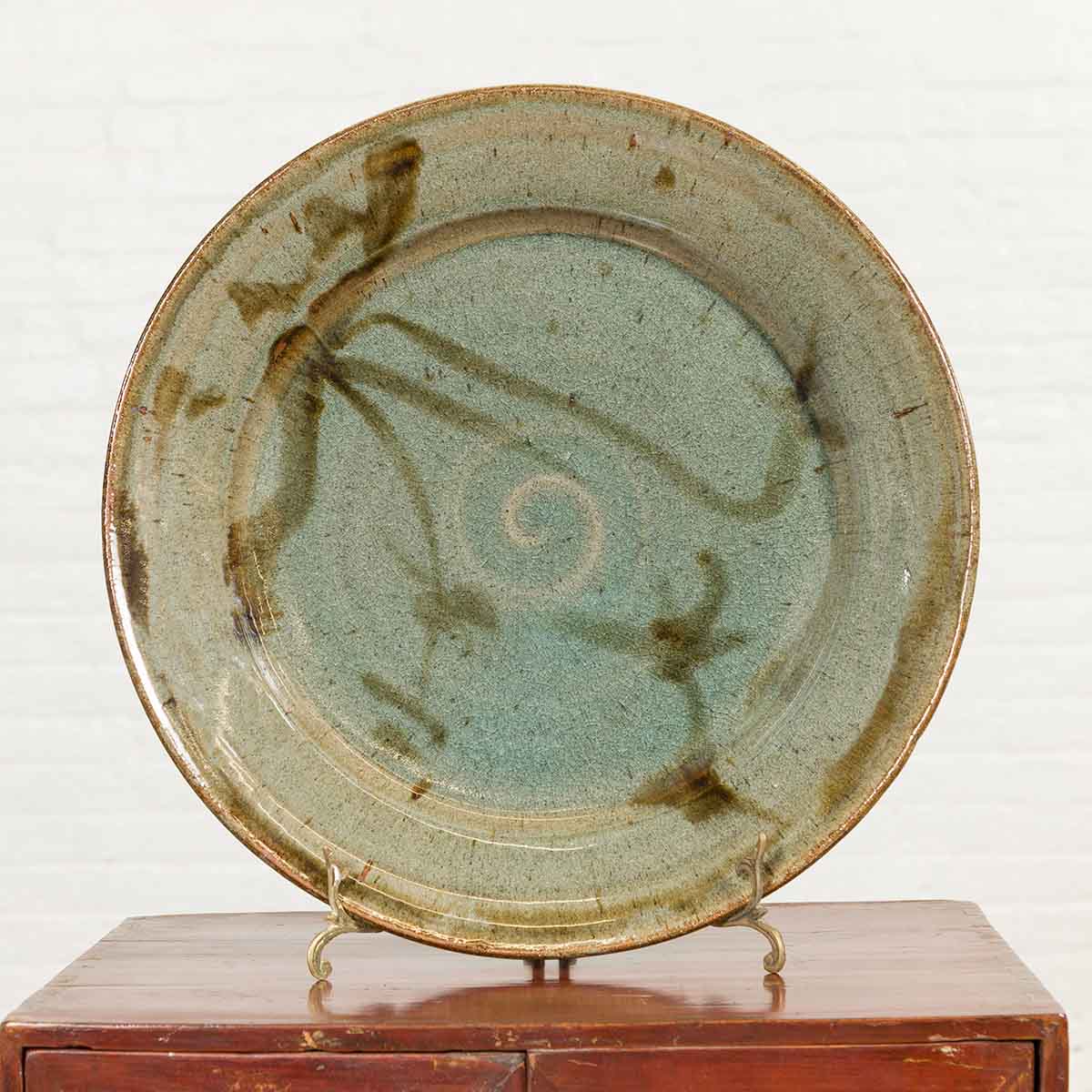Thai Hand-Thrown Ceramic Charger from Chiang Mai with Hand Painted Decor-2. Asian & Chinese Furniture, Art, Antiques, Vintage Home Décor for sale at FEA Home