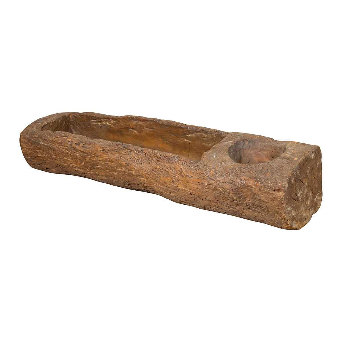 Chinese Antique 19th Century or Older Rustic Mortar with Weathered Patina-1. Asian & Chinese Furniture, Art, Antiques, Vintage Home Décor for sale at FEA Home