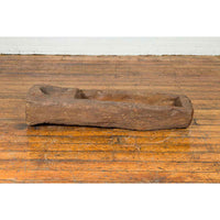 Chinese Antique 19th Century or Older Rustic Mortar with Weathered Patina